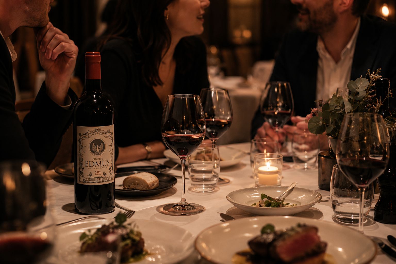 Dîner partagé autour d'une bouteille de Château EDMUS 2019